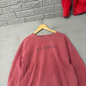 The Seaside Style Sweatshirt Large Faded Red Crewneck Graphic Seaside Florida